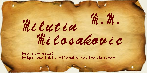 Milutin Milošaković vizit kartica